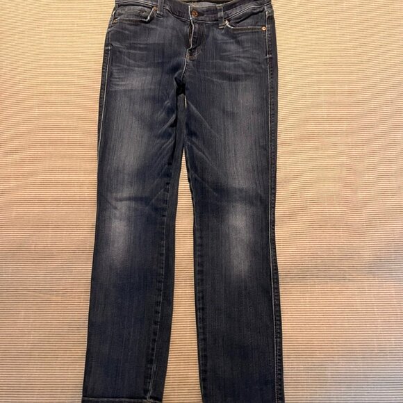 7 For All Mankind Jeans | Slim Straight | Dark Wash | Size 27 | Barely Worn - Picture 2 of 3